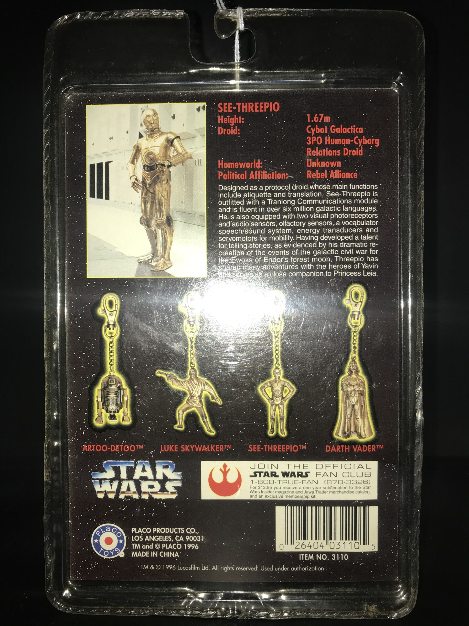 Star Wars Robot See-Threepio C-3PO Alloy Key Chains Keychain Keyfob Keyring 